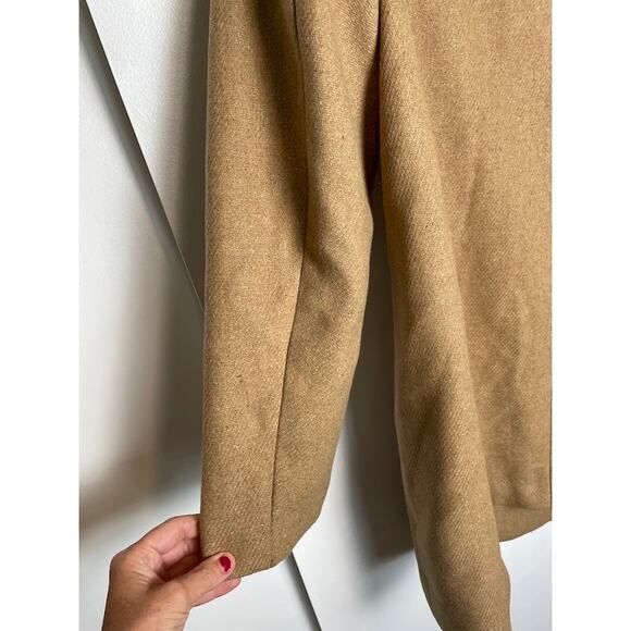 Gap Wool Car Coat Camel Tan Womens Large Double Breasted Tan Trench Dress Coat - Picture 11 of 14